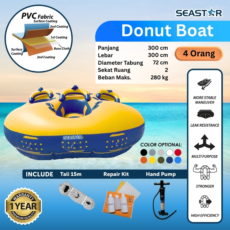 Donat Boat 4 Yellow-Royal Blue